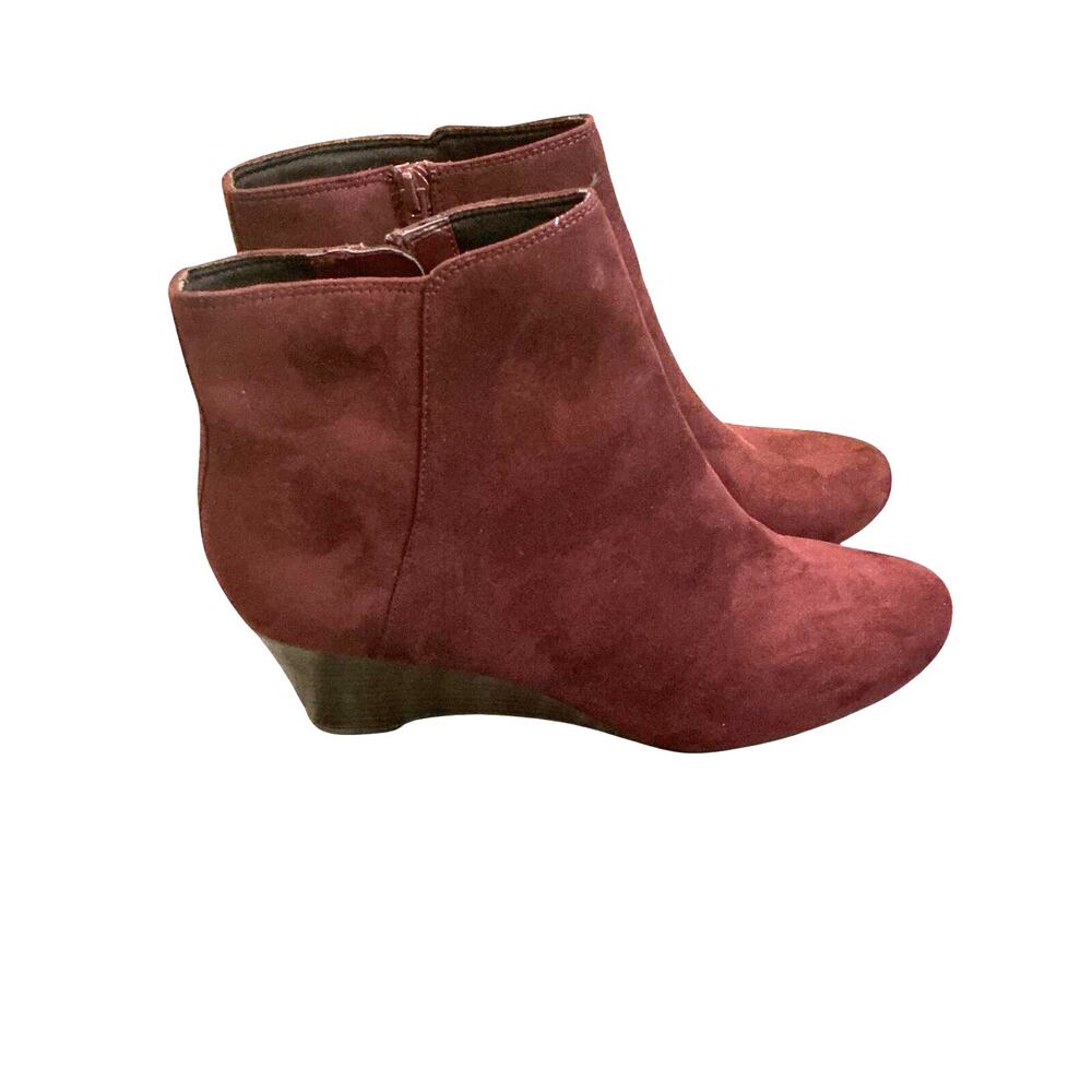 Naturalizer Burgundy Wedge Boots Size 10M